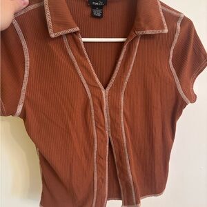 Rue21 Brown Ribbed Women's Top
